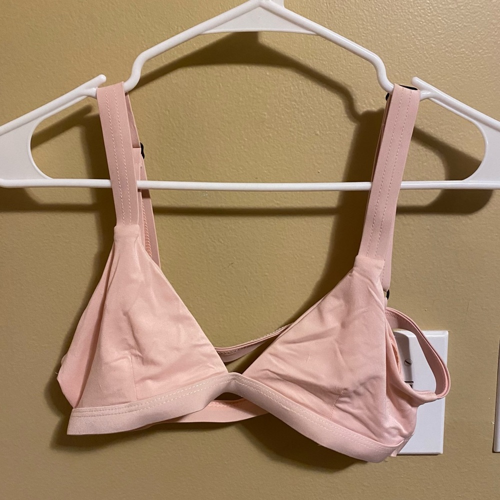 Light pink bikini top with adjustable straps